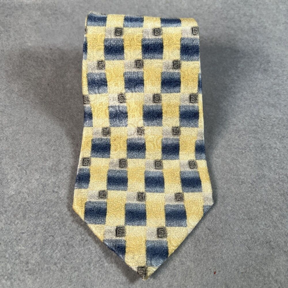 Van Heusen Tie Yellow & Blue Check
